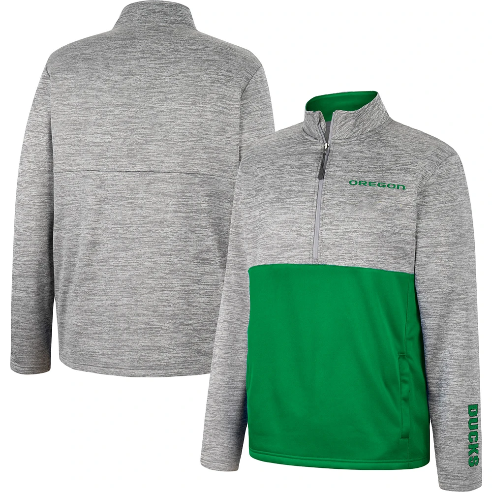 Men's Colosseum Gray Oregon Ducks John Half-Zip Jacket