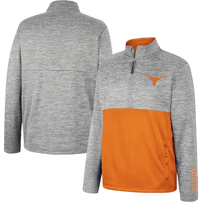 Men's Colosseum Gray Texas Longhorns John Half-Zip Jacket