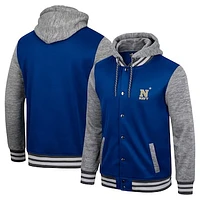 Men's Colosseum Navy Midshipmen Robinson Hoodie Full-Snap Jacket