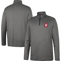 Men's Colosseum Charcoal Indiana Hoosiers Logo Quarter-Zip Windshirt