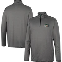 Men's Colosseum Charcoal Ohio Bobcats Logo Quarter-Zip Windshirt