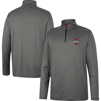 Men's Colosseum Charcoal Ohio State Buckeyes Logo Quarter-Zip Windshirt