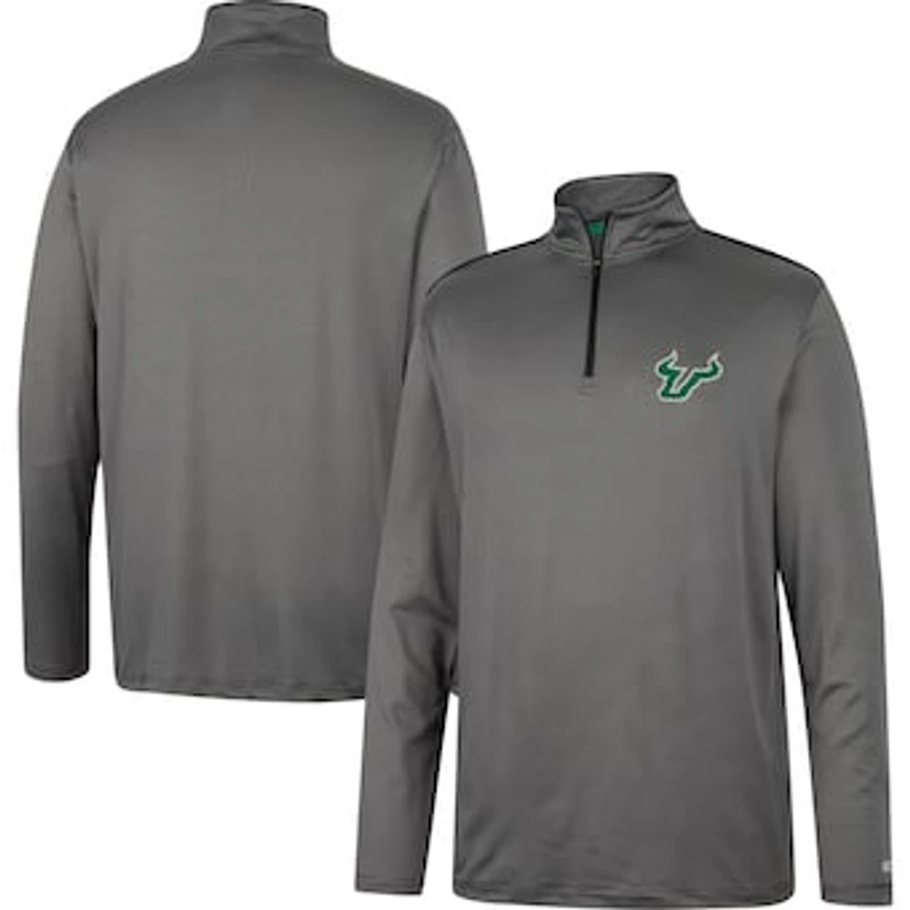 Men's Colosseum Charcoal South Florida Bulls Logo Quarter-Zip Windshirt