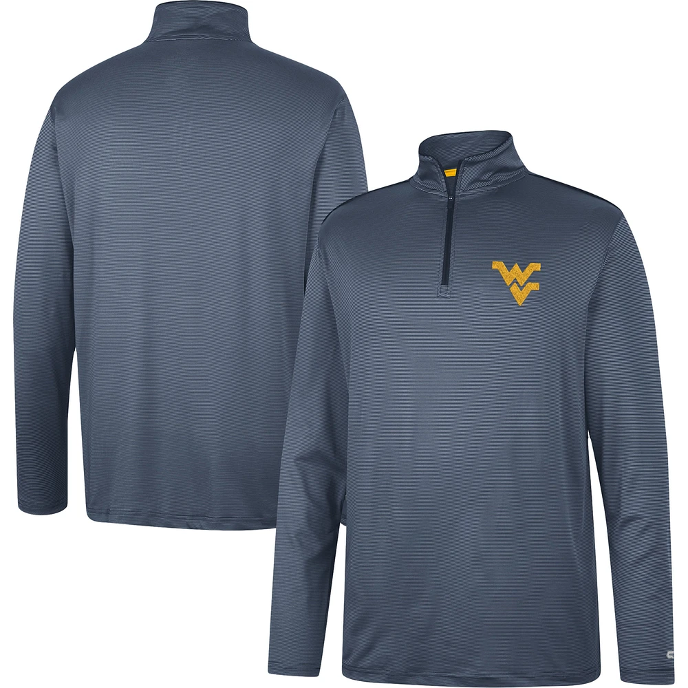 Men's Colosseum Navy West Virginia Mountaineers Logo Quarter-Zip Windshirt