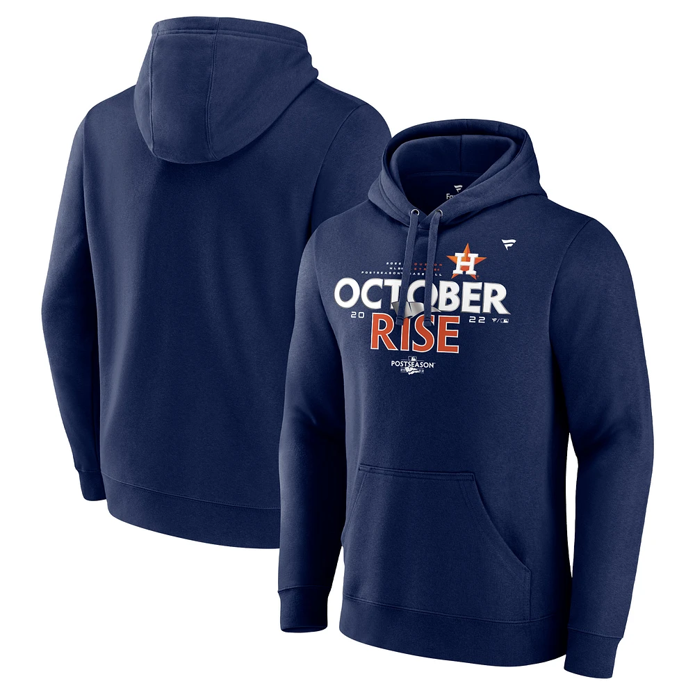 Men's Fanatics Navy Houston Astros 2022 Postseason Locker Room Pullover Hoodie