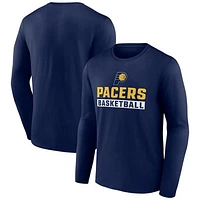 Men's Navy Indiana Pacers Let's Go Long Sleeve T-Shirt