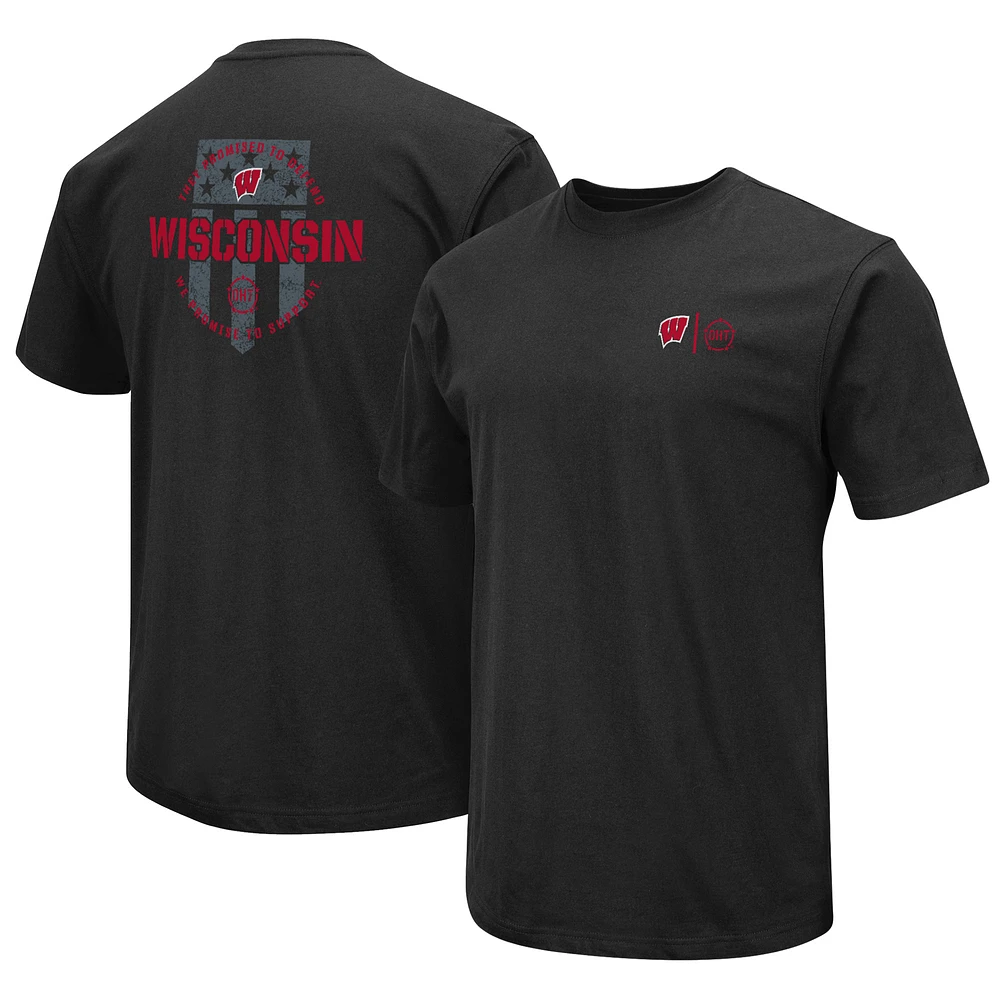 Men's Colosseum Black Wisconsin Badgers OHT Military Appreciation T-Shirt