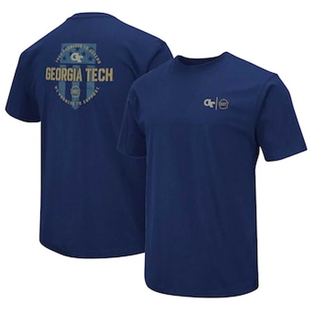 Men's Colosseum Navy Georgia Tech Yellow Jackets OHT Military Appreciation T-Shirt