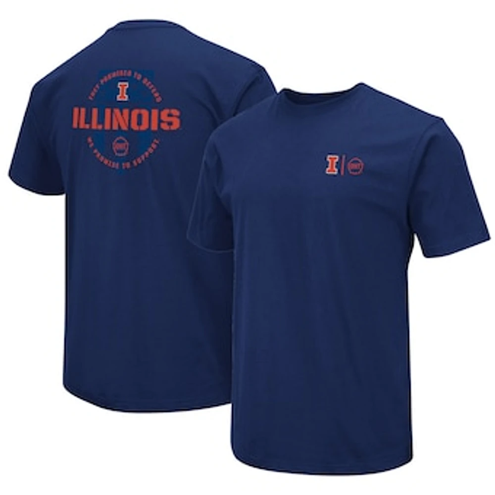 Men's Colosseum Navy Illinois Fighting Illini OHT Military Appreciation T-Shirt