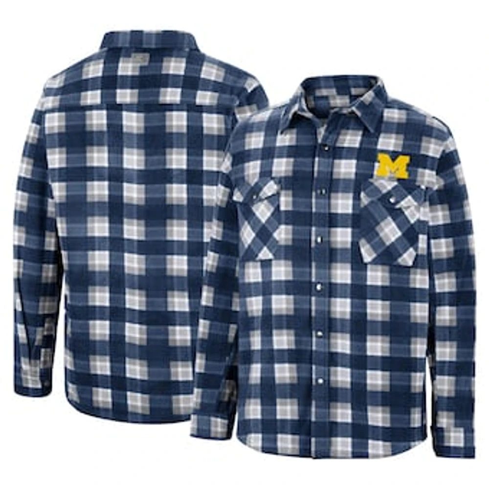 Men's Colosseum Navy Michigan Wolverines Ellis Full-Snap Jacket