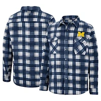 Men's Colosseum Navy Michigan Wolverines Ellis Full-Snap Jacket