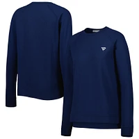 Women's Peter Millar Navy Fanatics Corporate Lava Wash Crew Tri-Blend Raglan Sweatshirt