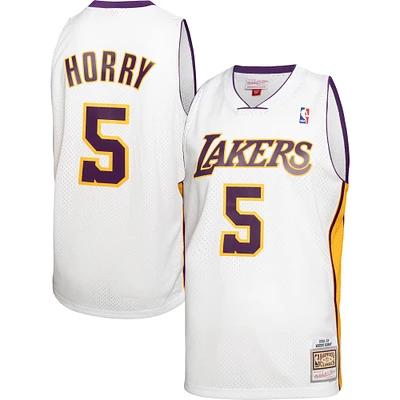 Men's Mitchell & Ness Robert Horry White Los Angeles Lakers 2001/02 Hardwood Classics Swingman Jersey