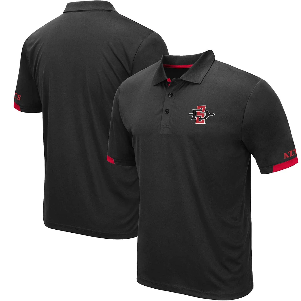 Men's Colosseum Black San Diego State Aztecs Santry Lightweight Polo