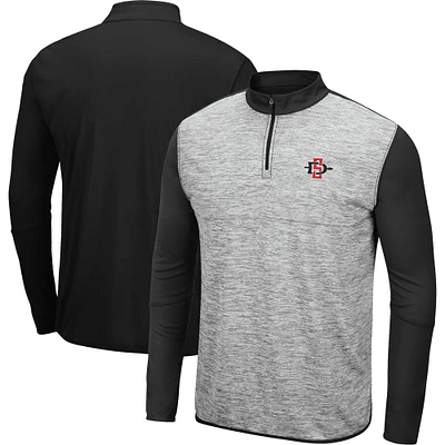 Men's Colosseum Heather Gray/Black San Diego State Aztecs Prospect Quarter-Zip Jacket