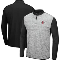 Men's Colosseum Heather Gray/Black San Diego State Aztecs Prospect Quarter-Zip Jacket