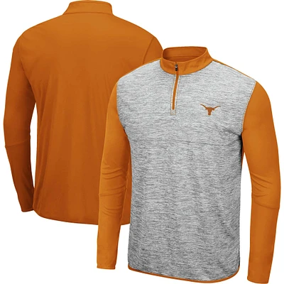 Men's Colosseum Heather Gray/Texas Orange Texas Longhorns Prospect Quarter-Zip Jacket