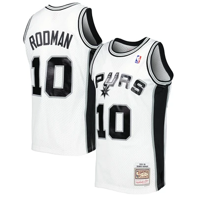 Men's Mitchell & Ness Dennis Rodman White San Antonio Spurs 2001/02 Hardwood Classics Swingman Jersey