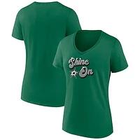 Women's Kelly Green Dallas Stars Active Edge V-Neck T-Shirt