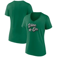 Women's Kelly Green Dallas Stars Active Edge V-Neck T-Shirt