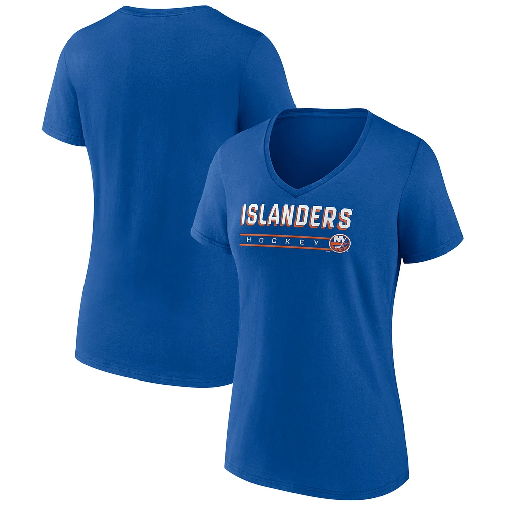 Women's Royal New York Islanders Primary Play V-Neck T-Shirt