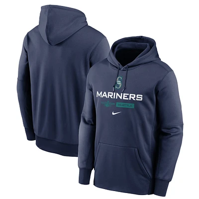 Men's Nike Navy Seattle Mariners 2022 Postseason Authentic Collection Dugout Pullover Hoodie