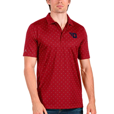 Men's Antigua Red/Steel Dayton Flyers Spark Polo