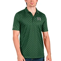 Men's Antigua Forest Green/Steel Hawaii Warriors Spark Polo