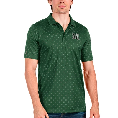 Men's Antigua Forest Green/Steel Hawaii Warriors Spark Polo