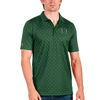 Men's Antigua Forest Green/Steel Hawaii Warriors Spark Polo