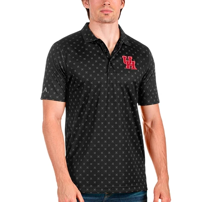 Men's Antigua Black/Steel Houston Cougars Spark Polo
