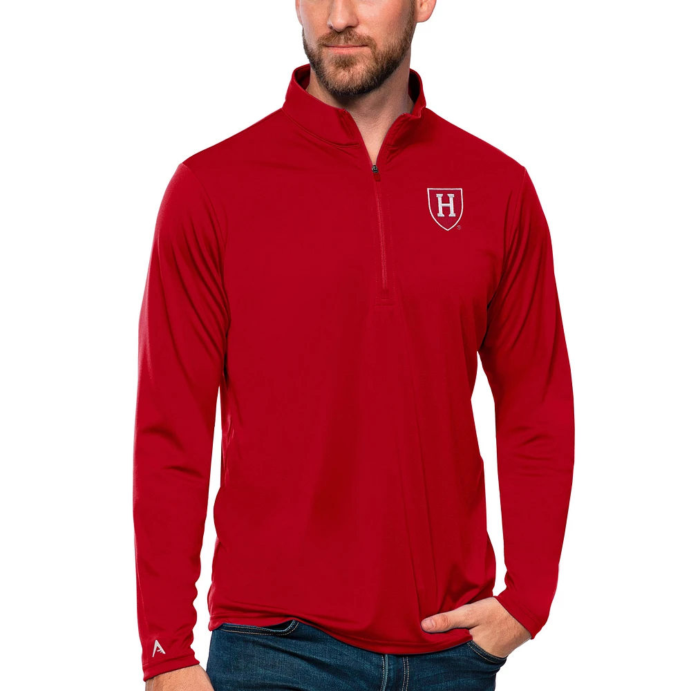 Men's Antigua Crimson Harvard Tribute Quarter-Zip Top