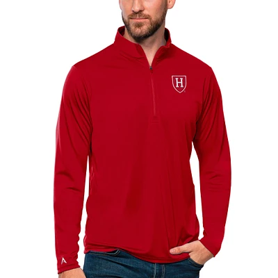 Men's Antigua Crimson Harvard Tribute Quarter-Zip Top