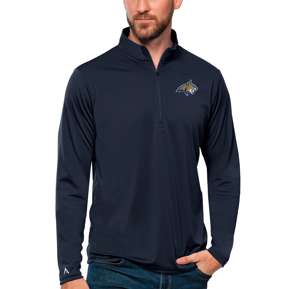 Men's Antigua Navy Montana State Bobcats Tribute Quarter-Zip Top