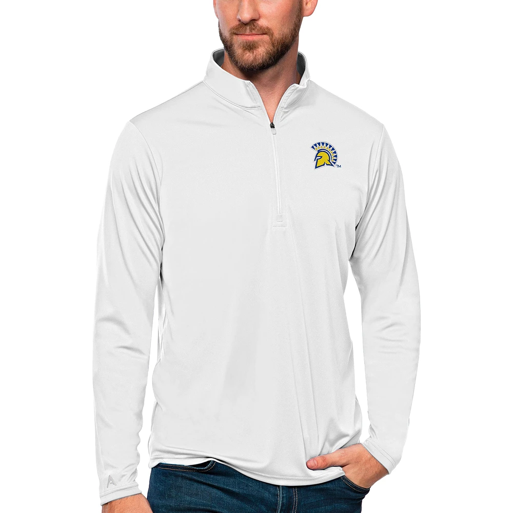 Men's Antigua San Jose State Spartans Tribute Quarter-Zip Top