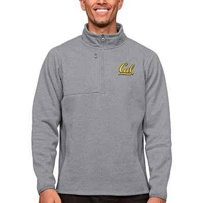 Men's Antigua Heather Cal Bears Course Quarter-Zip Pullover Top