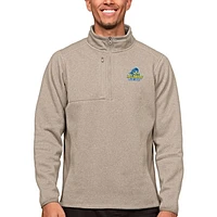 Men's Antigua Oatmeal Delaware Fightin' Blue Hens Course Quarter-Zip Pullover Top