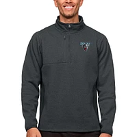 Men's Antigua Heather Charcoal Maine Black Bears Course Quarter-Zip Pullover Top