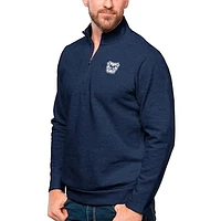 Men's Antigua Heather Navy Butler Bulldogs Gambit Quarter-Zip Pullover Top