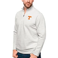 Men's Antigua Heather Tennessee Volunteers Gambit Quarter-Zip Pullover Top