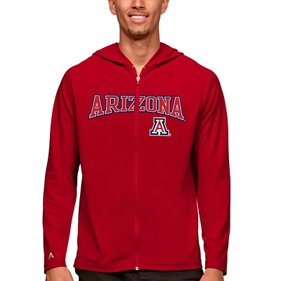 Men's Antigua Red Arizona Wildcats Wordmark Legacy Full-Zip Hoodie