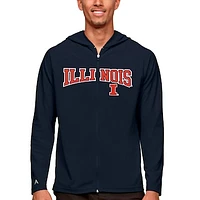 Men's Antigua Navy Illinois Fighting Illini Wordmark Legacy Full-Zip Hoodie