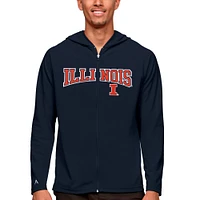 Men's Antigua Navy Illinois Fighting Illini Wordmark Legacy Full-Zip Hoodie