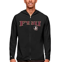 Men's Antigua Black Florida State Seminoles Wordmark Legacy Full-Zip Hoodie