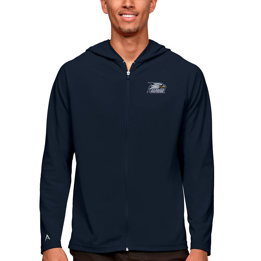 Men's Antigua Navy Georgia Southern Eagles Legacy Full-Zip Hoodie