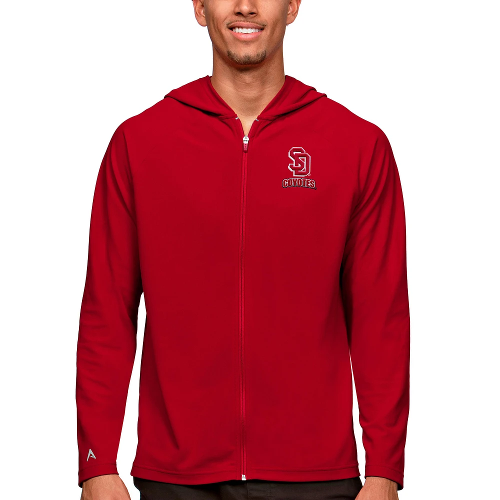 Men's Antigua Red South Dakota Coyotes Legacy Full-Zip Hoodie