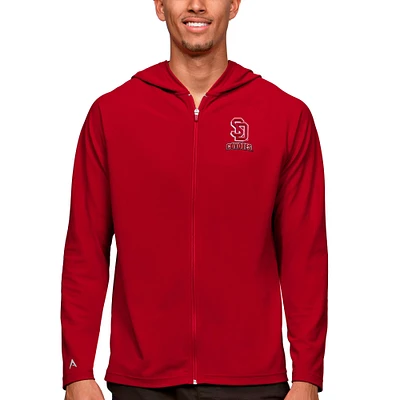 Men's Antigua Red South Dakota Coyotes Legacy Full-Zip Hoodie