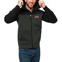 Men's Antigua Black/Charcoal UNLV Rebels Protect Full-Zip Hoodie