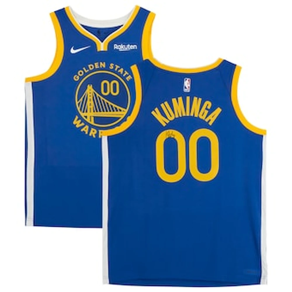 Jonathan Kuminga Royal Golden State Warriors Autographed Nike Icon Edition Swingman Jersey with Sponsor Patch