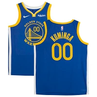 Jonathan Kuminga Royal Golden State Warriors Autographed Nike Icon Edition Swingman Jersey with Sponsor Patch